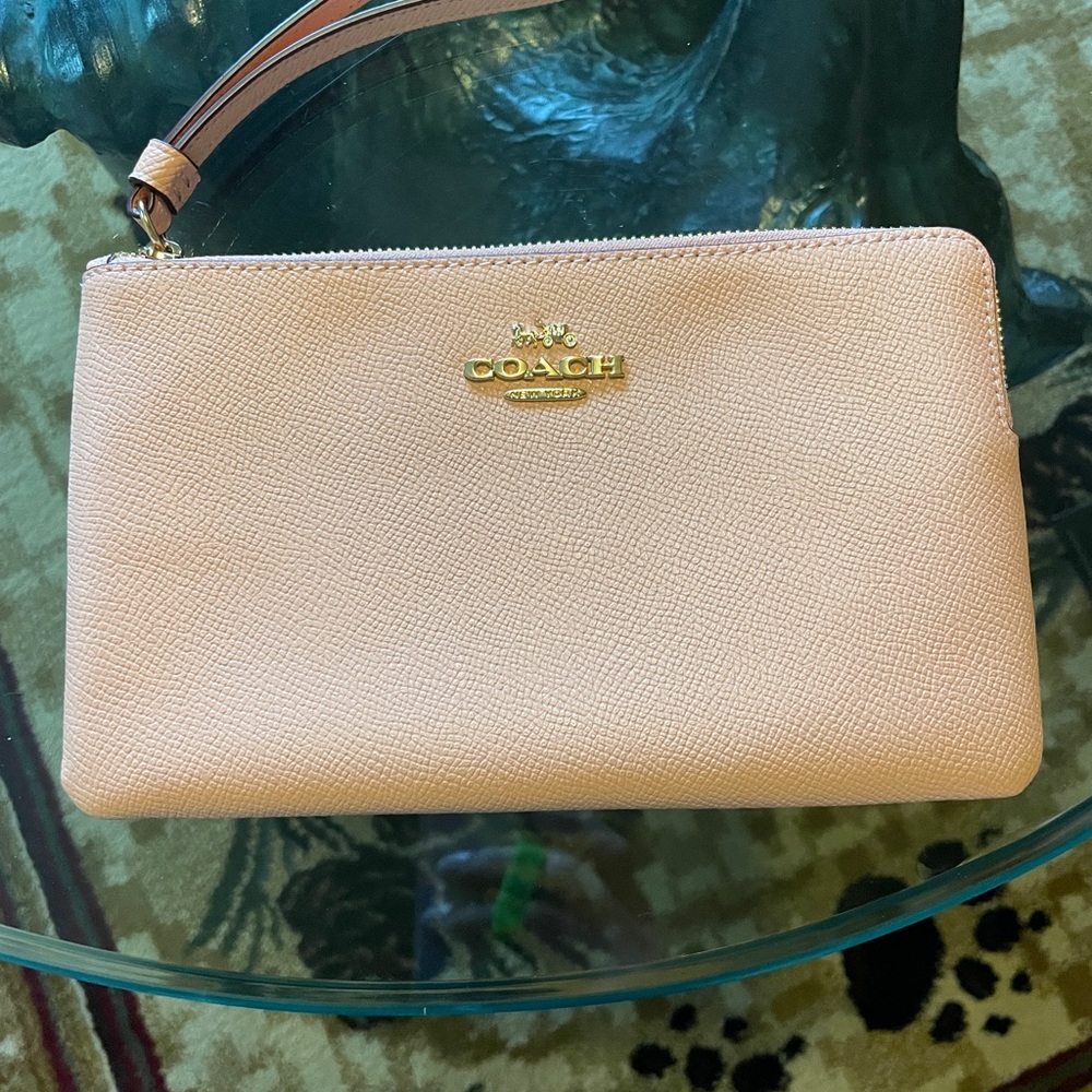 Coach large corner zip wristlet